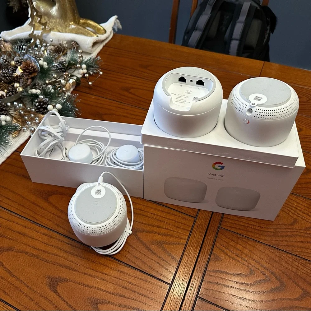 Google Nest Wifi 3 Pack (AC2200 Mesh Router with 2 Points) w/6600 Sq Ft Coverage